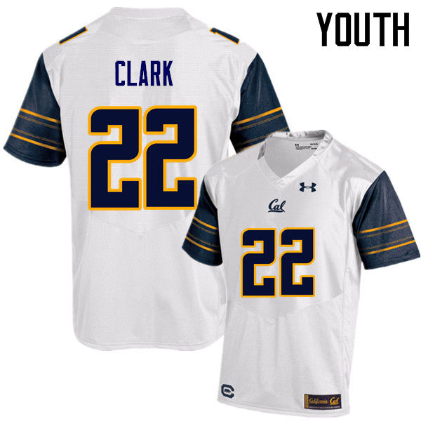 Youth #22 Derrick Clark Cal Bears (California Golden Bears College) Football Jerseys Sale-White - Click Image to Close